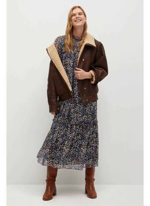 Robe longue marron MANGO femme