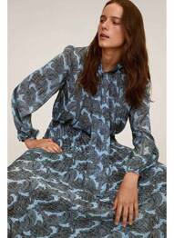Jupe longue bleu MANGO femme