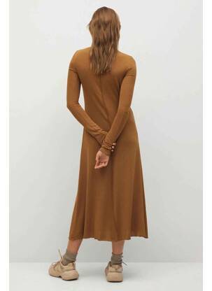 Robe longue marron MANGO femme