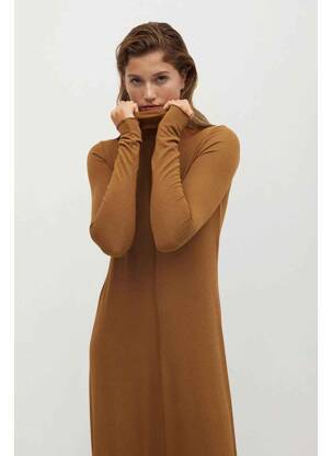 Robe longue marron MANGO femme