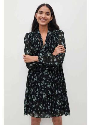 Robe mi-longue bleu MANGO femme