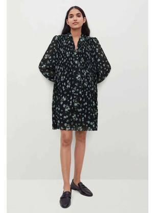 Robe mi-longue bleu MANGO femme