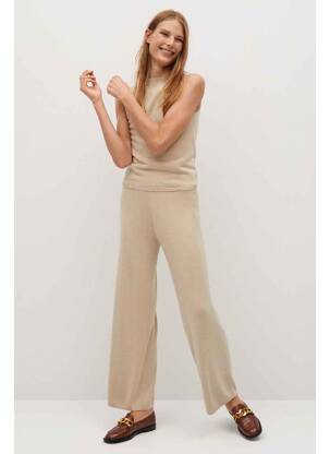 Pantalon large gris MANGO femme