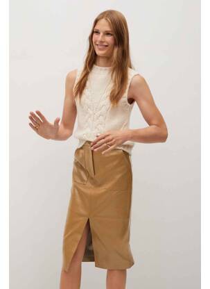 Jupe longue beige MANGO femme