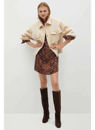 Robe courte marron MANGO femme