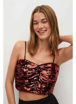 Crop top rouge MANGO femme