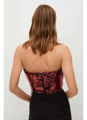 Crop top rouge MANGO femme