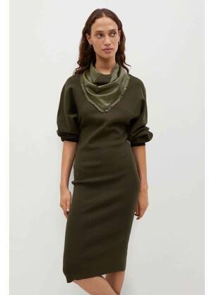 Robe mi-longue beige MANGO femme