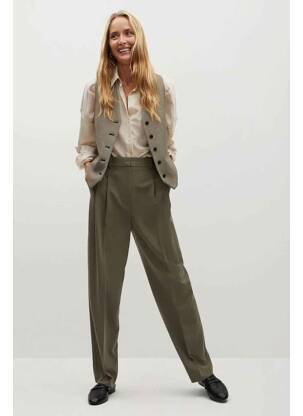 Pantalon droit vert MANGO femme