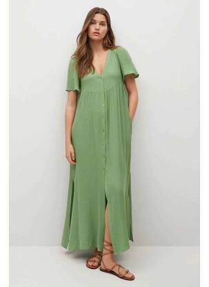 Robe longue vert MANGO pour femme