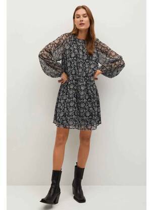 Robe mi-longue noir MANGO femme