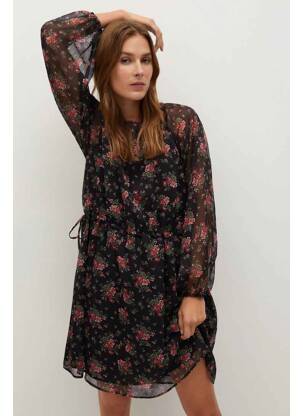 Robe mi-longue rouge MANGO femme