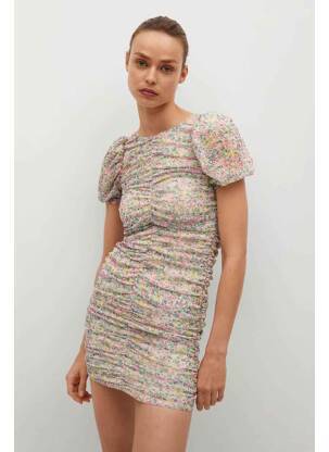 Robe courte rose MANGO femme