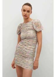 Robe courte rose MANGO femme