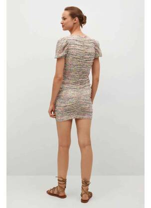 Robe courte rose MANGO femme