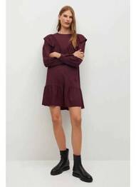 Robe mi-longue violet MANGO femme
