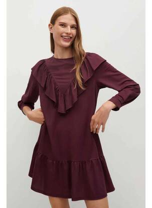 Robe mi-longue violet MANGO femme