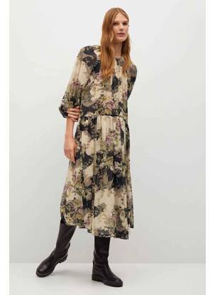 Robe longue blanc MANGO femme