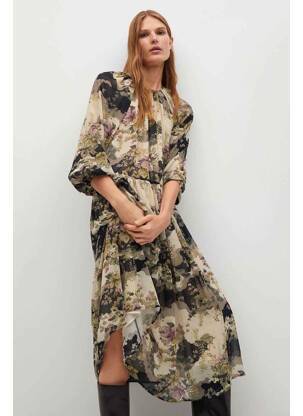 Robe longue blanc MANGO femme