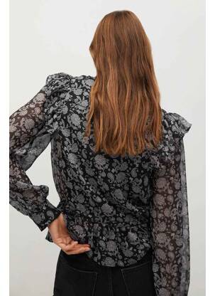 Chemisier noir MANGO femme