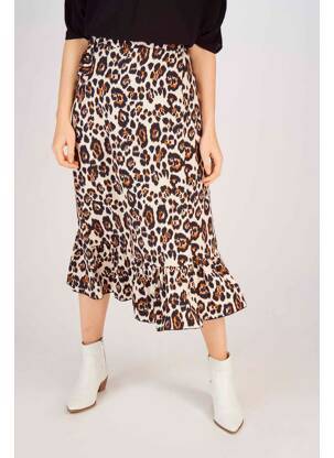 Jupe mi-longue marron ASTRID BLACK LABEL femme