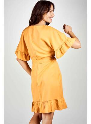 Robe mi-longue orange ASTRID BLACK LABEL femme
