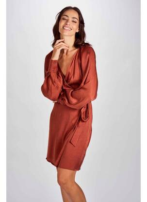 Robe mi-longue marron ASTRID BLACK LABEL femme