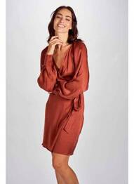 Robe mi-longue marron ASTRID BLACK LABEL femme
