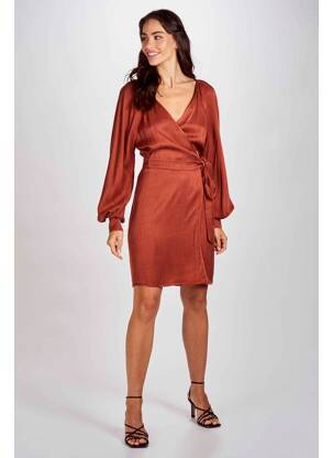 Robe mi-longue marron ASTRID BLACK LABEL femme