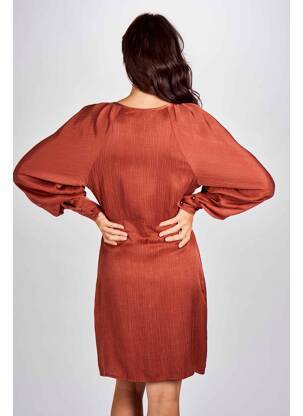 Robe mi-longue marron ASTRID BLACK LABEL femme