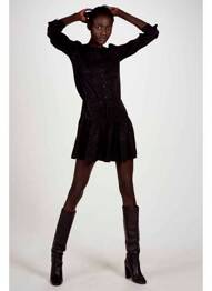 Robe mi-longue noir ASTRID BLACK LABEL femme
