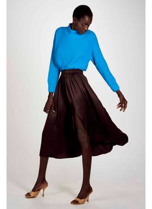Jupe mi-longue marron ASTRID BLACK LABEL femme
