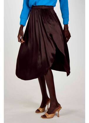 Jupe mi-longue marron ASTRID BLACK LABEL femme