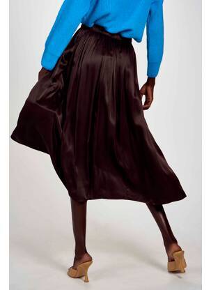 Jupe mi-longue marron ASTRID BLACK LABEL femme