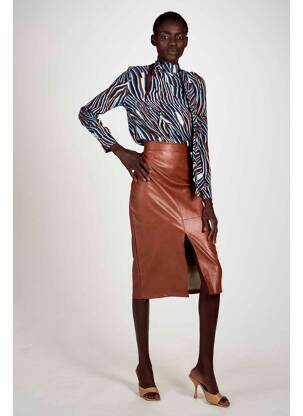 Jupe longue marron ASTRID BLACK LABEL femme