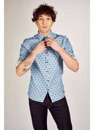 Chemise manches longues bleu CYCLO CLUB MARCEL  homme