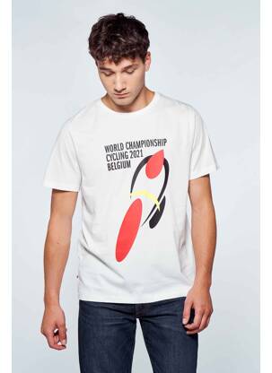 T-shirt blanc CYCLO CLUB MARCEL  homme