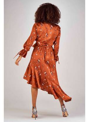 Robe mi-longue marron CLOUDS OF FASHION femme