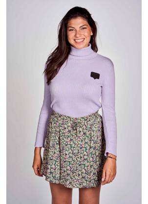 Pull col roulé violet CEMI femme