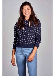 Sweat-shirt à capuche bleu CEMI femme