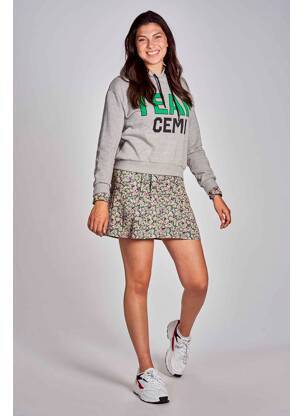 Sweat-shirt à capuche gris CEMI femme