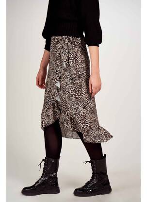 Jupe mi-longue marron HAILYS femme