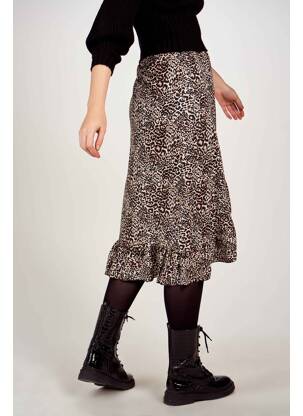 Jupe mi-longue marron HAILYS femme