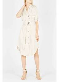 Robe mi-longue beige MOLLY BRACKEN femme