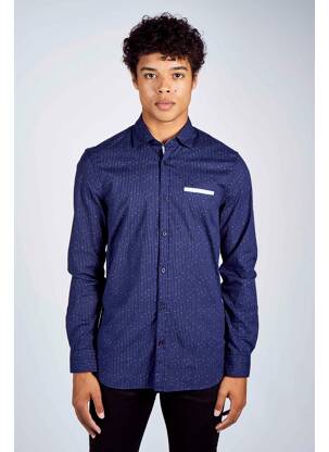 Chemise manches longues bleu GUESS homme