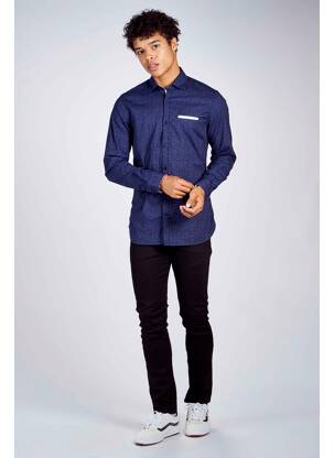 Chemise manches longues bleu GUESS homme