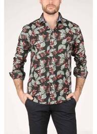 Chemise manches longues vert HAZE&FINN homme