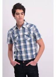 Chemise manches courtes bleu PETROL INDUSTRIES homme