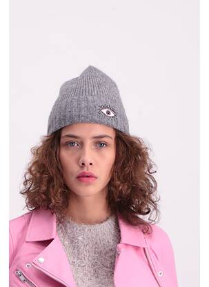 Bonnet gris PIECES femme
