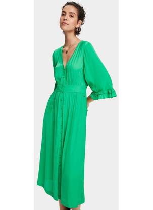Robe mi-longue vert SCOTCH & SODA pour femme